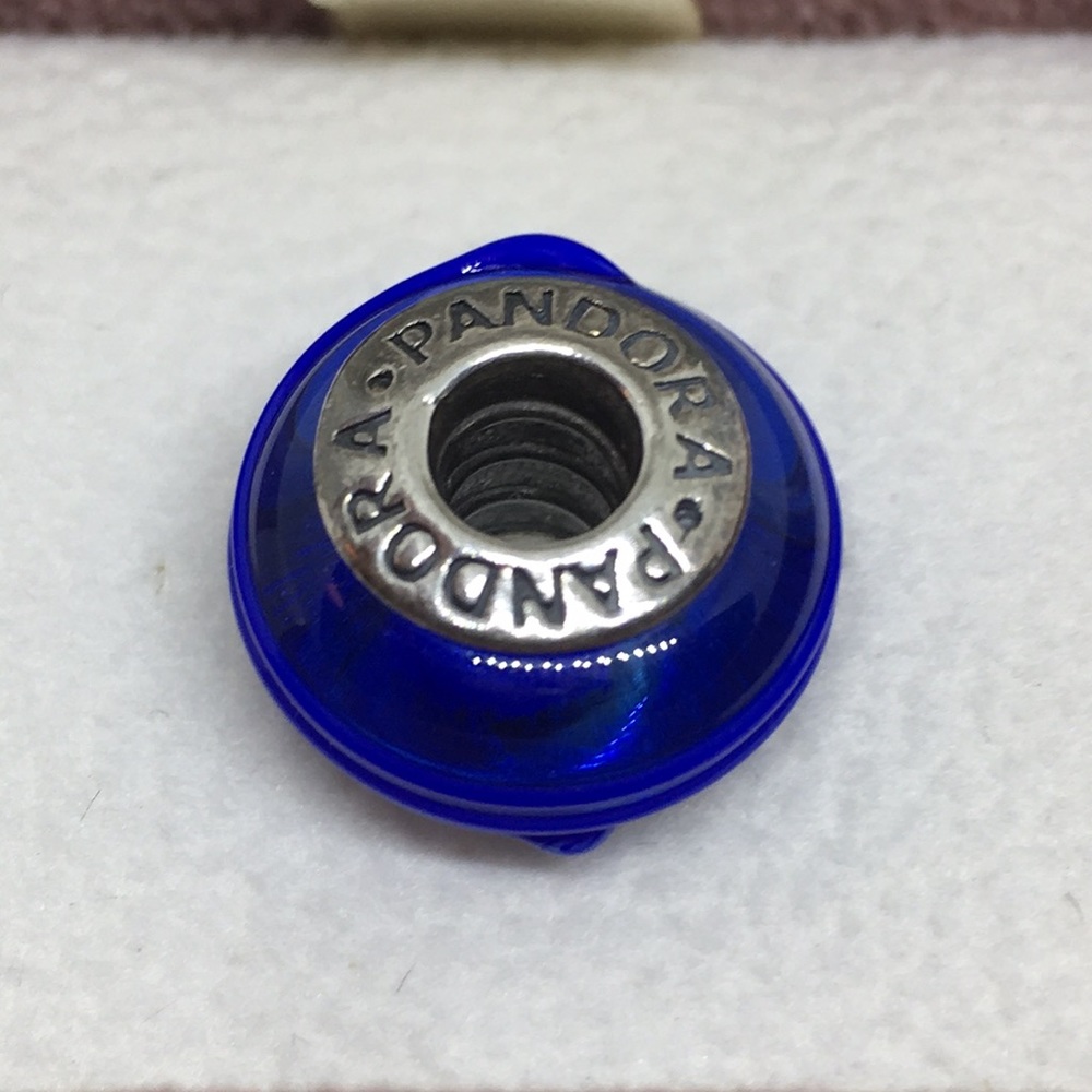 Pandora Glass with Blue Swirl Bead Charm - Picture 2 of 3